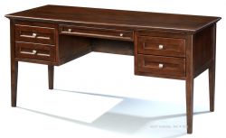 Alder Wood McKenzie 4 Drawer Desk in Cafe Finish