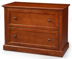 Alder Wood McKenzie 2 Drawer Lateral File in Glazed Antique Cherry Finish