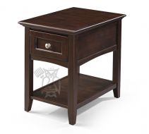 Alder Wood McKenzie Media Chair Side Table in Cafe Finish
