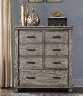 Solid Reclaimed Pine Wood Glacier Point Chest of Drawers in Greystone Finish