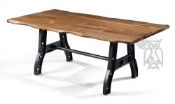 Solid Parota Live Edge Table with Iron Base