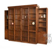 California Made San Marino Queen Library Wall Bed with Side Piers