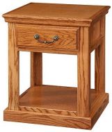 California Made Oak Wood Traditional End Table in Medium Finish