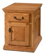 California Made Oak Wood Traditional Living Room Side End Table in Medium Lacquer