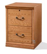 California Made Oak Wood Traditional Two Drawer Standard File Cabinet in Medium Finish