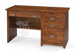 California Made Knotty Rustic Alder Wood 51" Storage Desk in Coffee Finish