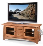 Amish Crafted Solid Walnut Wood Aspen 60 TV Media Console in Gold Dust Finish