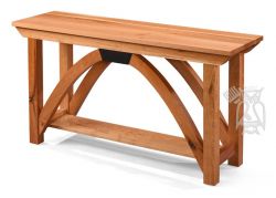 Custom Build Amish Crafted Solid Character Cherry Wood B&O Railroad Trestle Bridge Console Table in Natural Finish