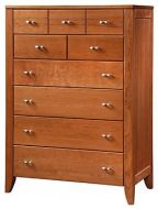 Amish Crafted Solid Premium Cherry Wood Justine 9 Drawer Chest in Gold Dust Finish