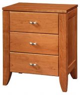 Amish Crafted Solid Premium Cherry Wood Justine Bedside Table in Gold Dust Finish