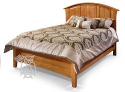 California Made Solid Cherry Wood Queen Crestview Bed in Sunset Finish