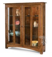 California Made Solid Quartersawn Oak Wood Sierra Vista Bookcase Curio with Doors