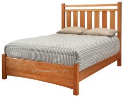 California Made Solid Cherry Wood Queen Chase Bed in Natural Finish