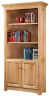 California Made Solid Wood Alder Wood Shaker Bookcase with Doors and Raised Panel Sides