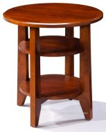 California Made Solid Cherry Wood Mission 25 Round Side Table in Timber Finish