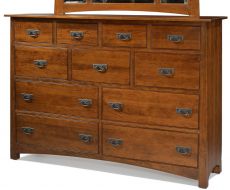 California Made Solid Cherry Wood Sierra Vista Dresser in Cherry Wood Autumn Glazed