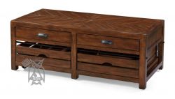 Mahogany Wood Canyon Creek Collection Coffee Table with Storage in Kingswood Finish