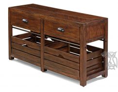 Mahogany Wood Canyon Creek Collection Console Table with Storage in Kingswood Finish