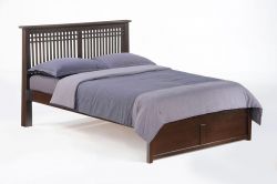 Solid Parawood Solstice Full Size Spindle Bed In Chocolate Finish