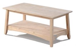 Solid Parawood Wood Bombay Coffee Table Unfinished
