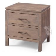 Solid Alder Wood 2 West Collection 2 Drawer Nightstand In Driftwood Finish