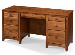 Solid Alder Wood Shaker Modular 7 Drawer Desk in Tuscan Brown Finish