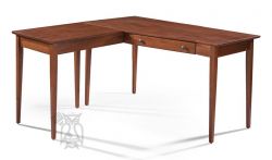 Solid Alder Wood Shaker Writing Table & Return Set in Antique Cherry Finish