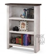 Oak Wood Eastport 48" High Bookcase in Drifted White Finish