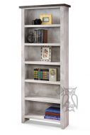 Oak Wood Eastport 84" High Bookcase in Drifted White Finish