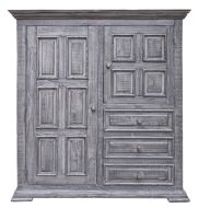 Solid Rustic Pine Wood Gentleman's Chest in Terra Gray Finish