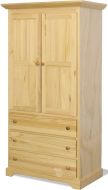 Solid Pine Wood Polo 3 Drawer Armoire in Natural Finish