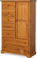 Solid Pine Wood Polo Chifferobe in Cinnamon Finish