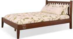 Solid Pine Wood Soho Queen Bed in Mahogany Finish