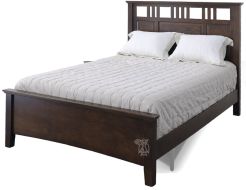 California Made Solid Beech Wood Queen Sunrise Bed in Newman Finish