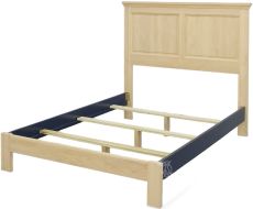 Solid Alder Wood Raised Panel Full Size Bed in Unfinished and Navy Blue
