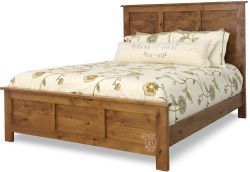 California Made Rustic Knotty Alder Wood Queen Bed in Medium Finish