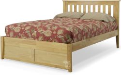 Solid Parawood Rosemary Shaker Panel Full Bed in Natural Finish