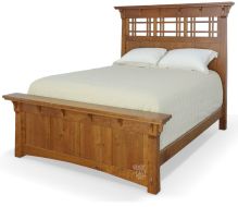 Amish Crafted Solid Character Cherry Wood Makayla Queen Bed in Amber Glow Finish