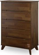 Solid Cherry Wood Linn Chest of Drawers in Saddle Finish