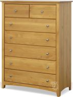 Solid Alder Wood Shaker 7 Drawer Chest in Honey Finish