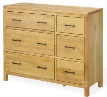 Solid Alder Wood 2 West Collection 6 Drawer Combo Dresser in Natural Finish