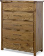 Solid American White Oak Dovetail Framed 5 Drawer Chest in Natural Finish