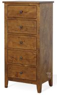 California Made Solid Knotty Alder Wood Lingerie Chest in Heavy Distressed Antique Finish