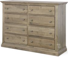 Solid American Wormy Maple Wood Carlisle 8 Drawer Dresser in Warm Natural Finish