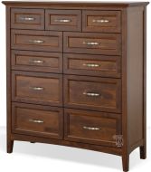 Solid Alder Wood Alberta 11 Drawer Dresser in Mahogany Finish