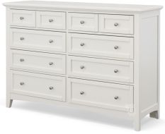 Poplar Wood Bonanza 8 Drawer Triple Dresser in White