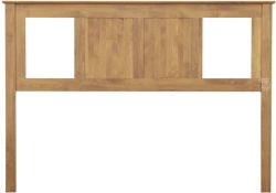 Solid Alder Wood Shaker King Open Panel Headboard in Golden Pecan Finish