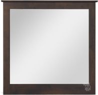 Solid Alder Wood Rectangle Beveled Mirror in Brown Mahogany Finish