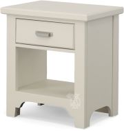 Poplar Wood Bungalow One Drawer Nightstand in Lattice Finish