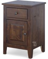California Made Solid Knotty Alder Wood Left Door Nightstand in Callaway Finish